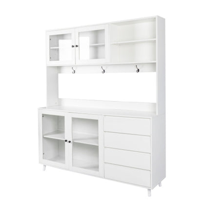63 Inch Large Kitchen Hutch Cabinet detail