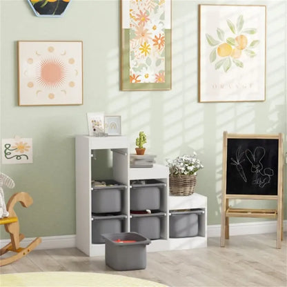Large Toy Storage Organizer – Multi-Bin Playroom Shelving Unit