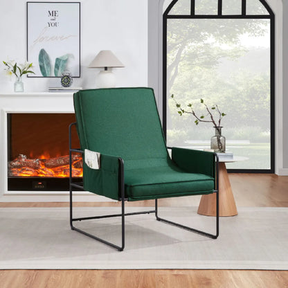 Sling Accent Chair with Removable Cushion, Green