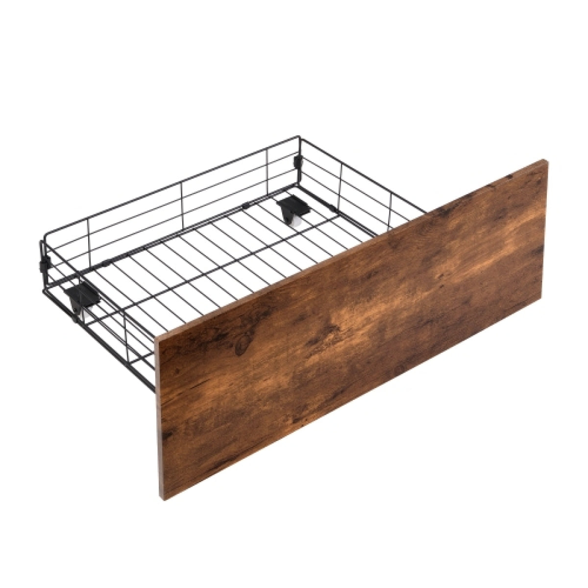 Full Size LED Platform Bed Frame – Metal & Wood, Storage Headboard – view 2