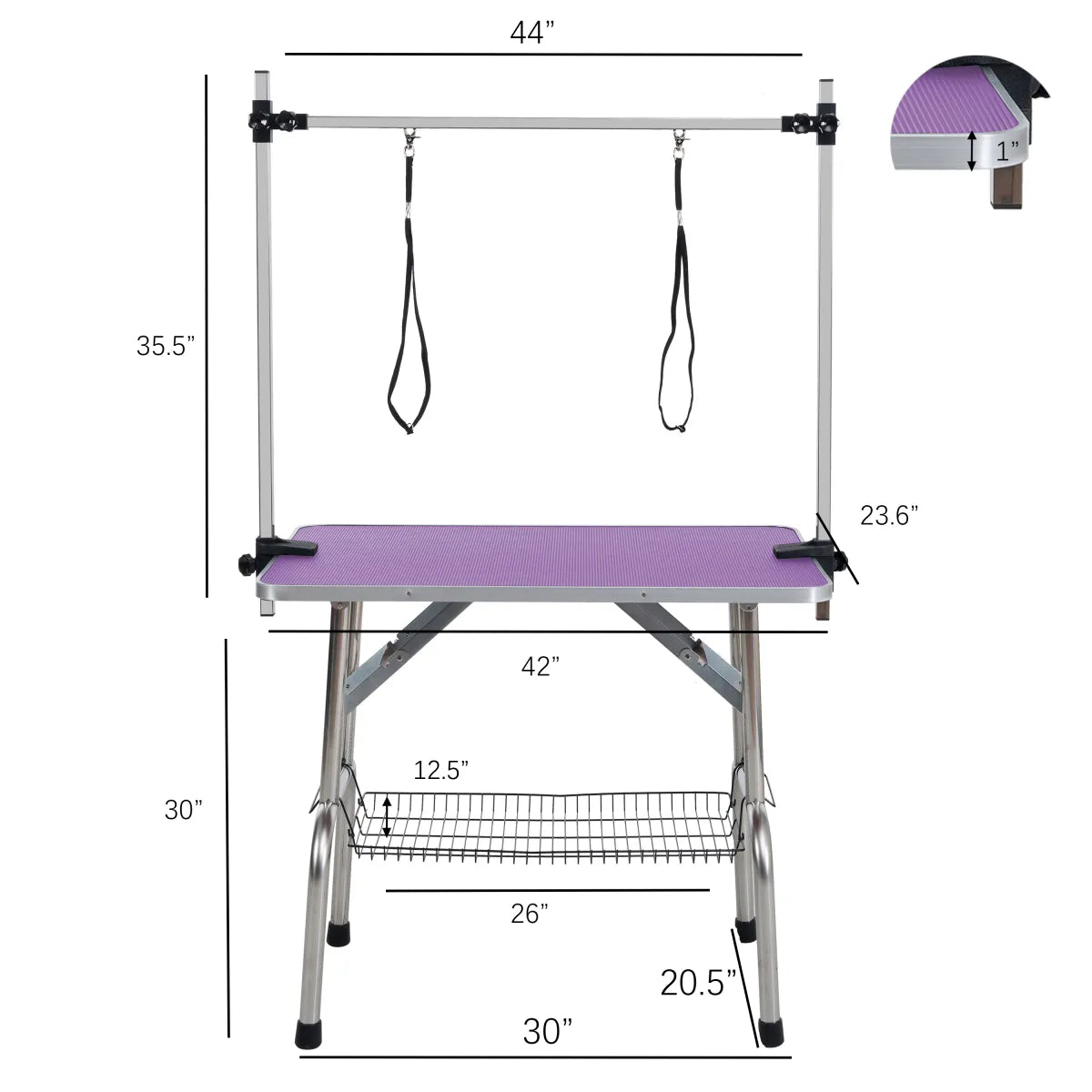 Folding Dog Pet Grooming Table, Purple