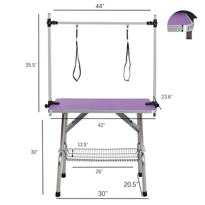 Folding Dog Pet Grooming Table, Purple