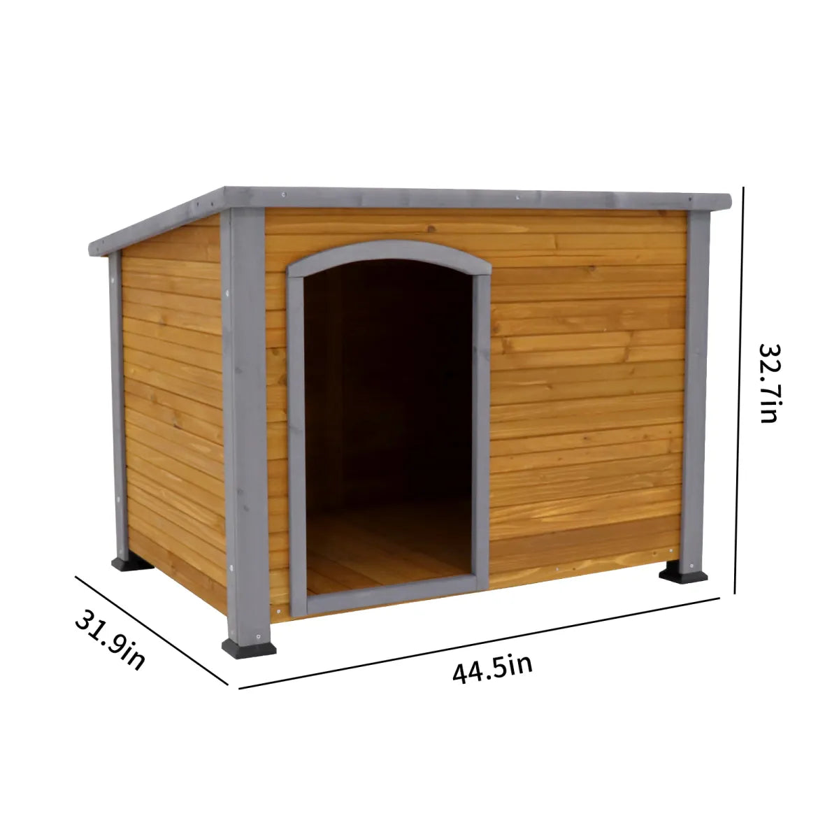 Wooden Dog House, Outdoor and Indoor Kennel with Raised Feet