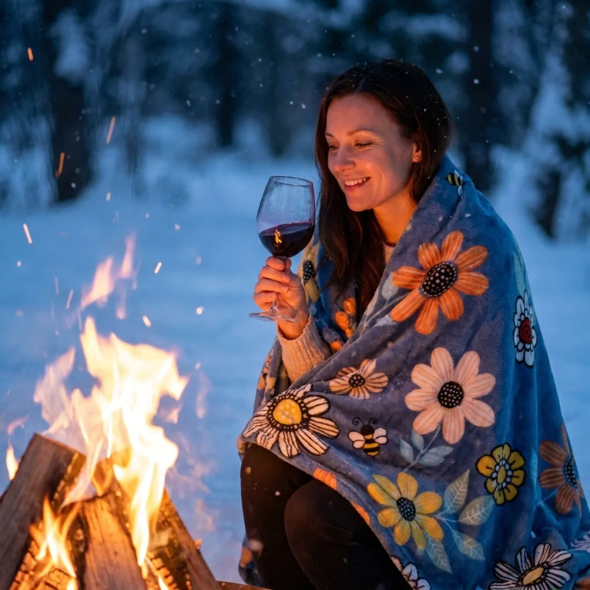 Soft Fleece Throw Blanket – Lightweight Plush Sofa & Camping Blanket