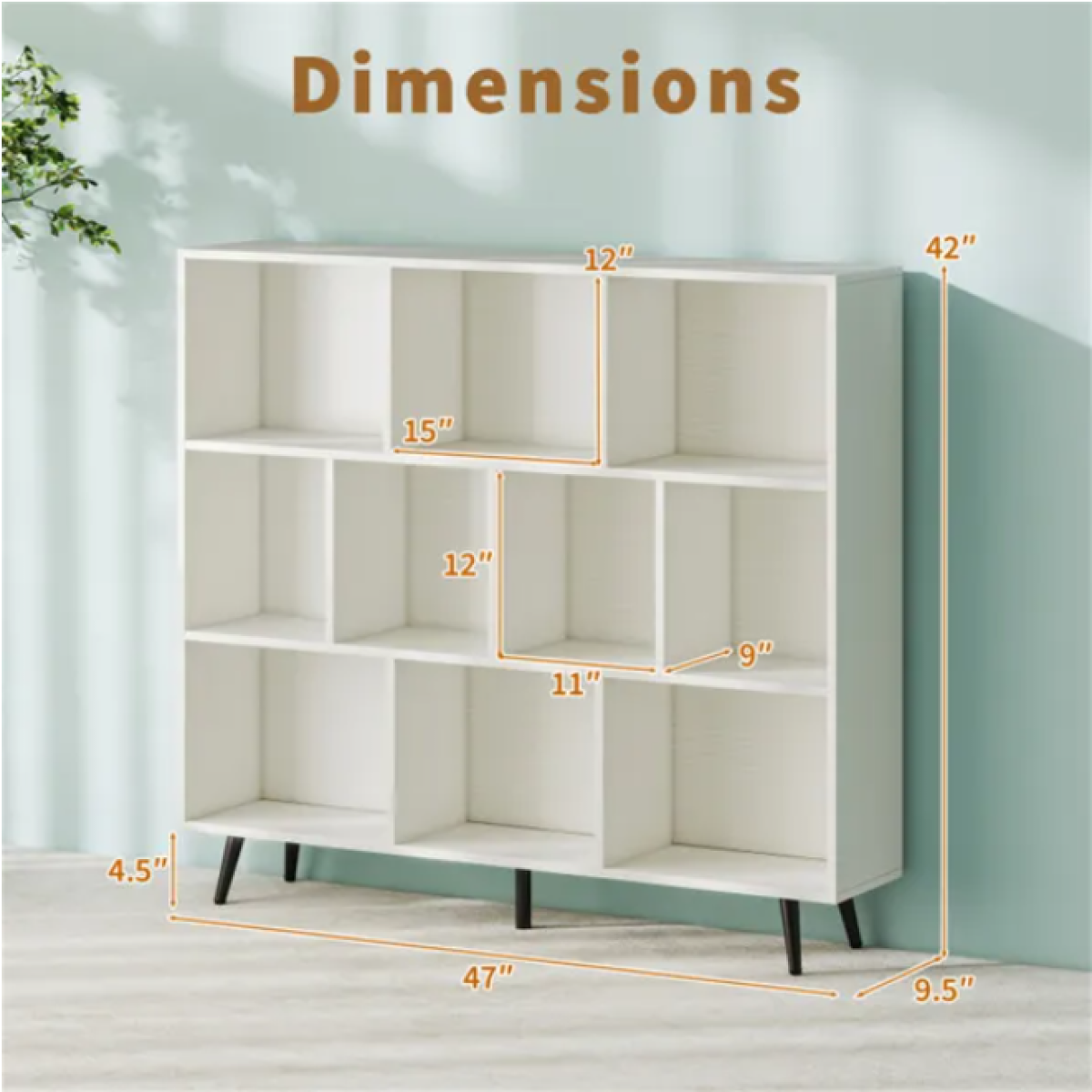 Bookcase cube storage detail