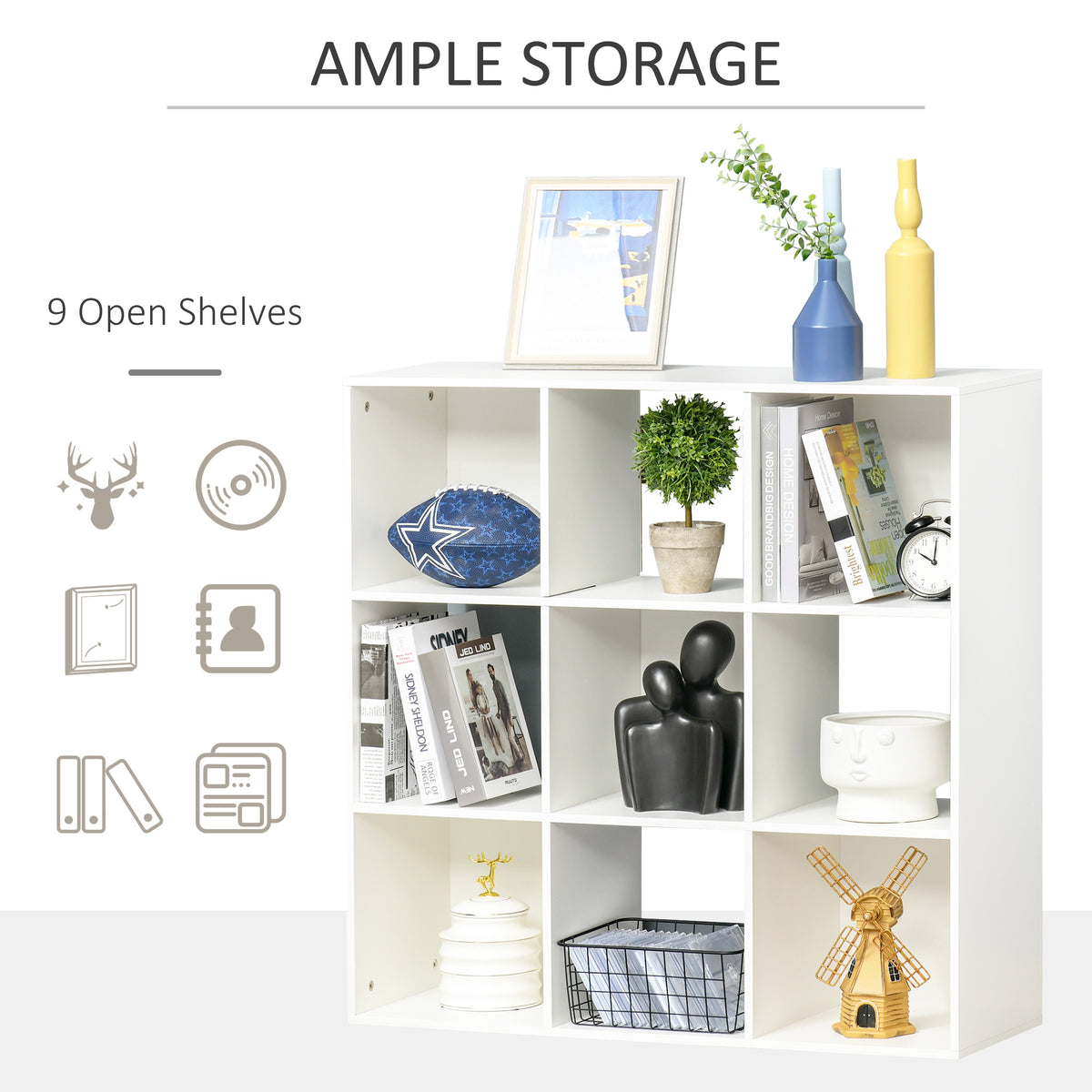 9-Cube Storage Unit, White – alternate view 2