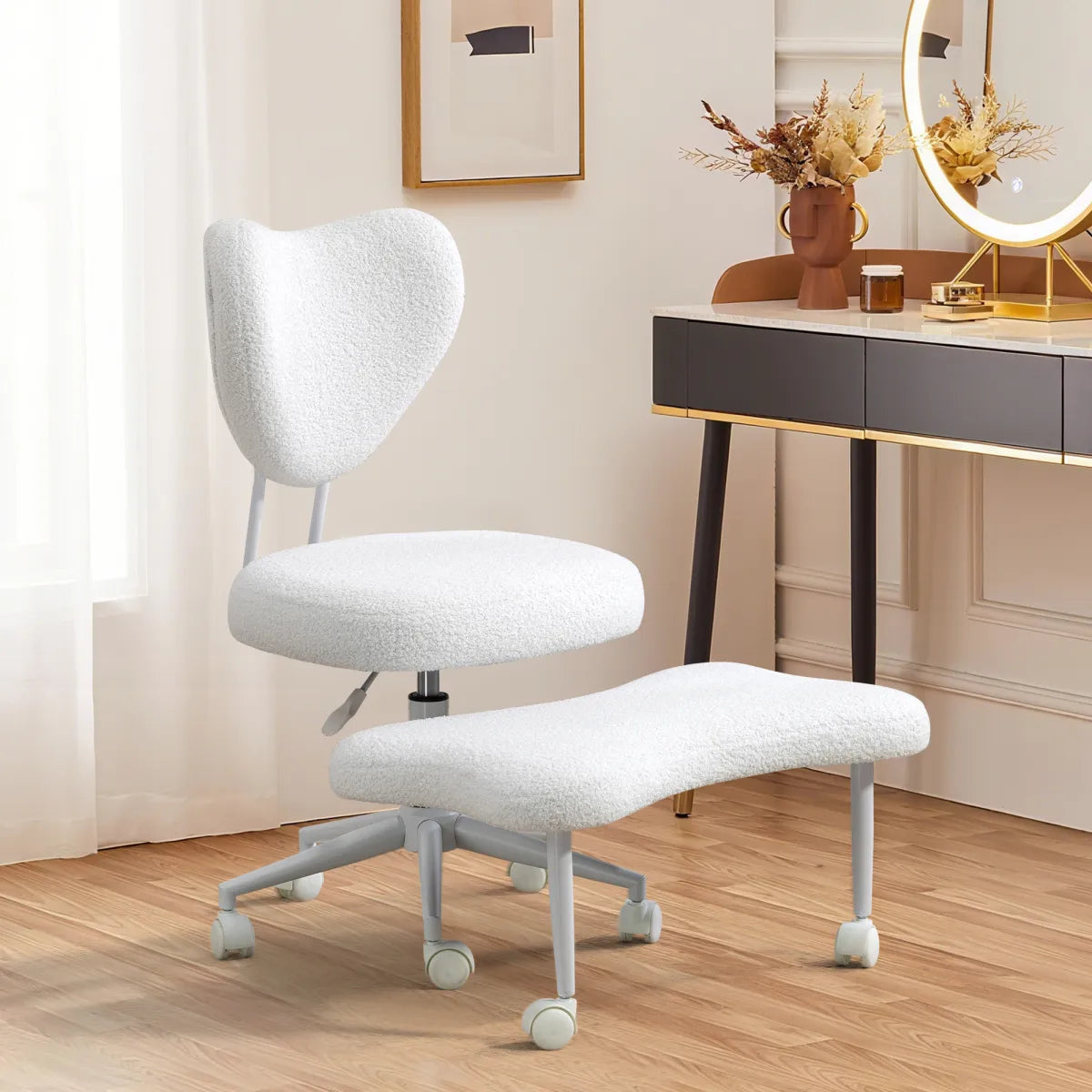 Ergonomic Cross-Legged Meditation Chair, Beige