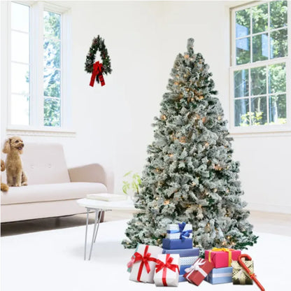 6 Ft Pre-Lit Snow Flocked Artificial Christmas Tree