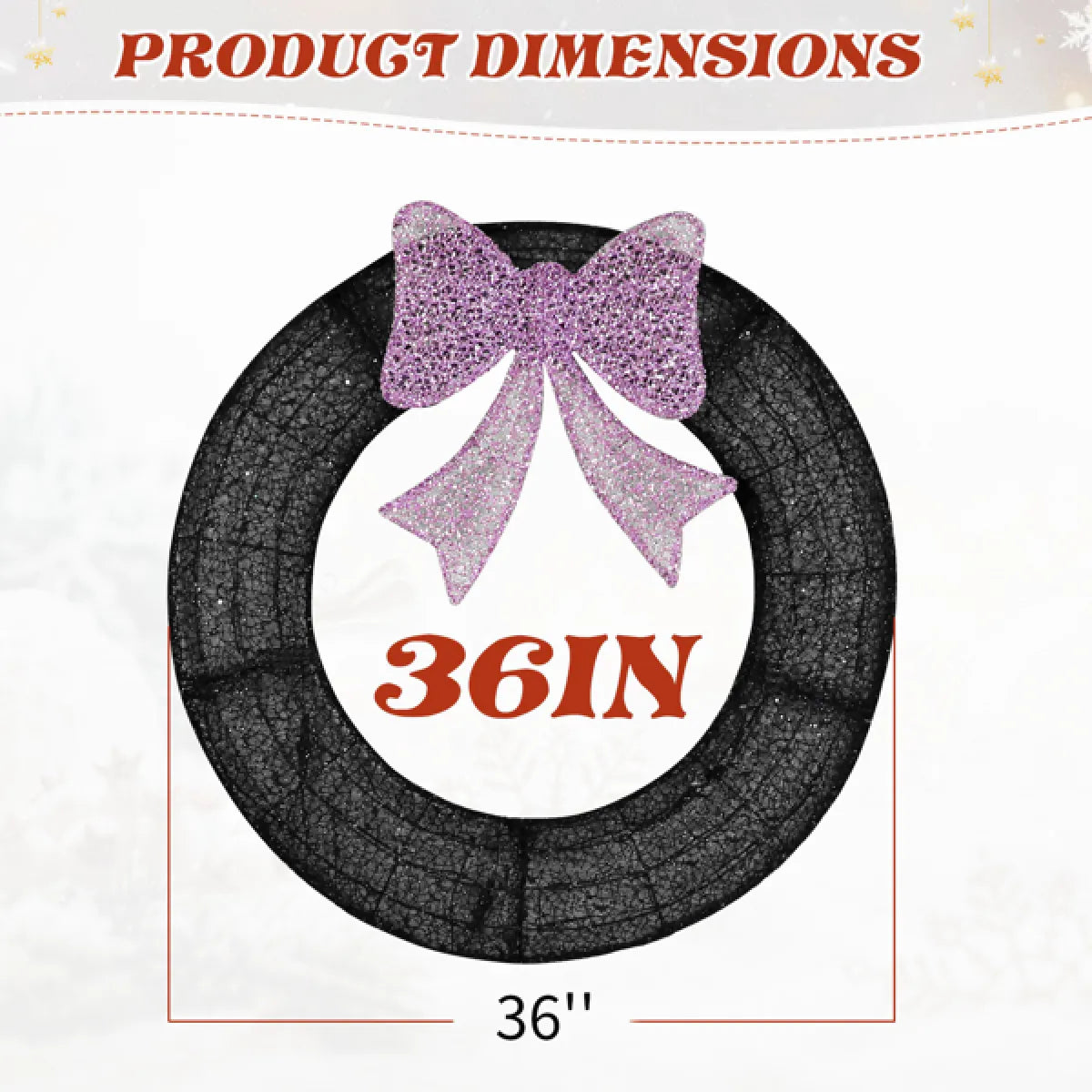 36 In Pre-Lit Outdoor Christmas Wreath with Lights