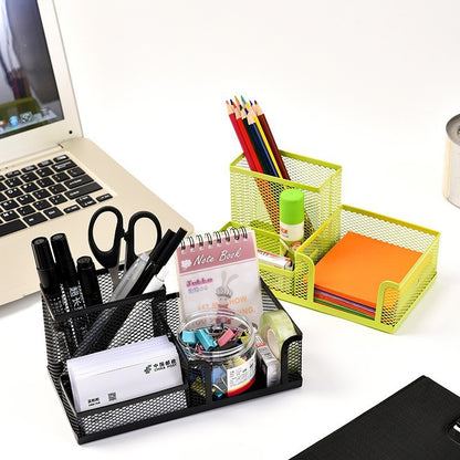 Metal desk pen holder, black
