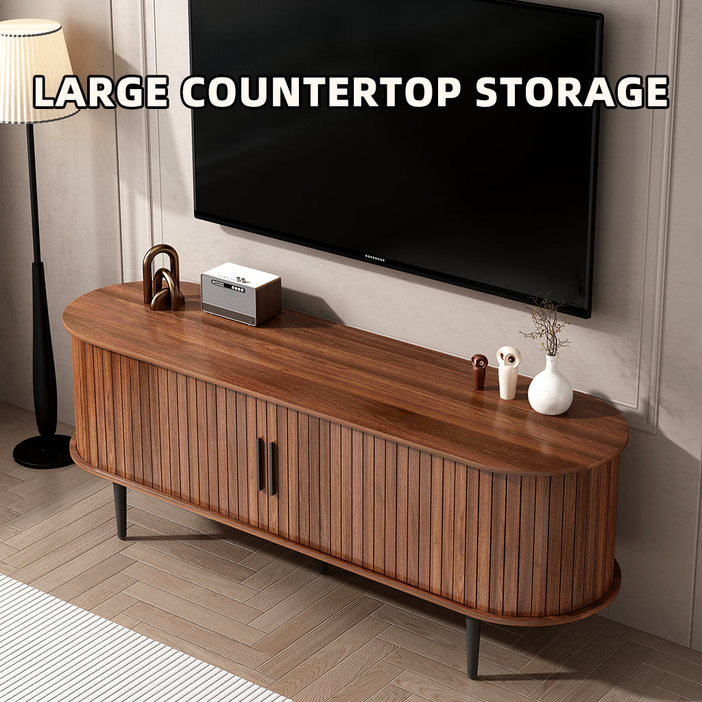 47 inch sliding door TV console, walnut