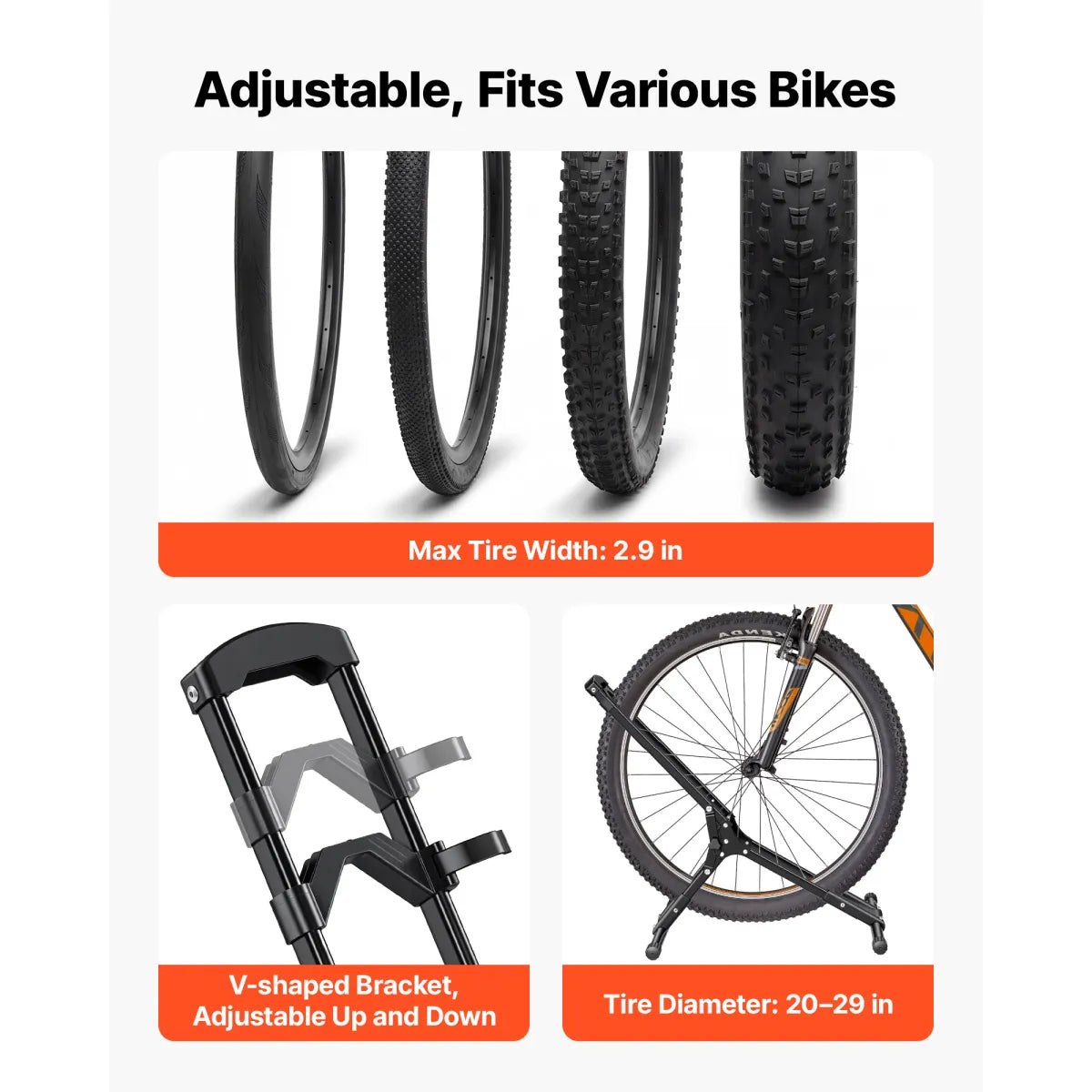 Foldable Freestanding Bike Stand – Carbon Steel Garage Bicycle Rack