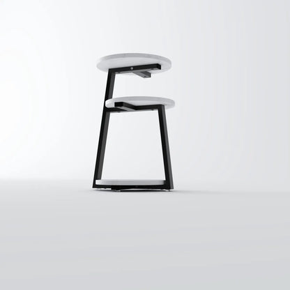 Round 3-Tier Storage Nightstand End Table – view 4