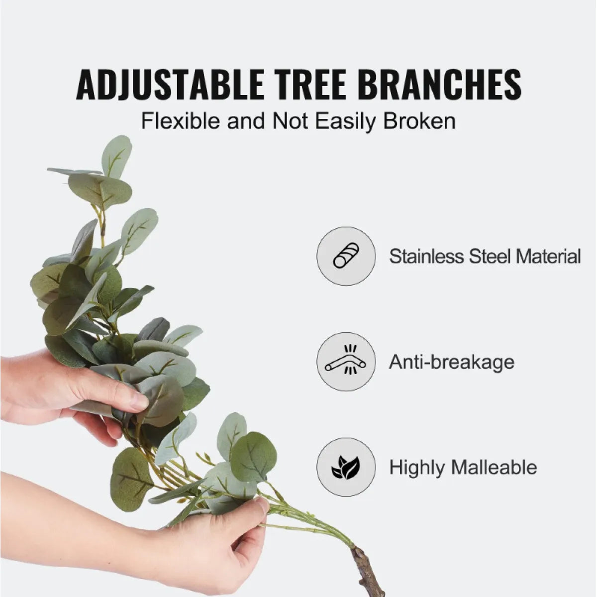 6 Ft Artificial Eucalyptus Tree with Anti-Tip Protection, Lifelike Faux Potted Plant
