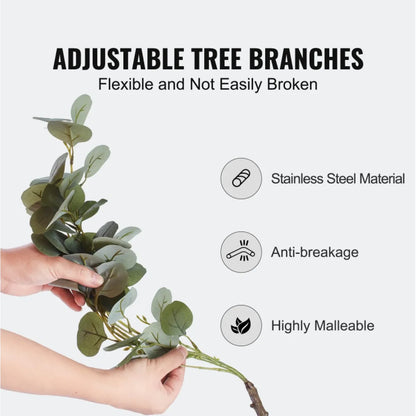 6 Ft Artificial Eucalyptus Tree with Anti-Tip Protection, Lifelike Faux Potted Plant