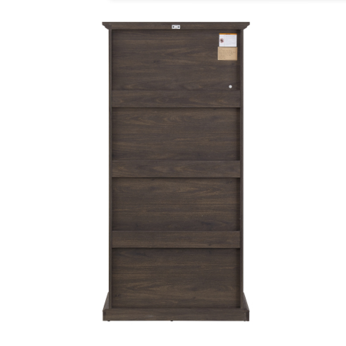 4-Tier Glass Display Cabinet – MDF & Tempered Glass, Brown Living Room Curio Storage – view 2