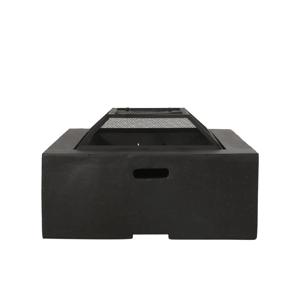 29in Square Wood-Burning Fire Pit, Dark Gray