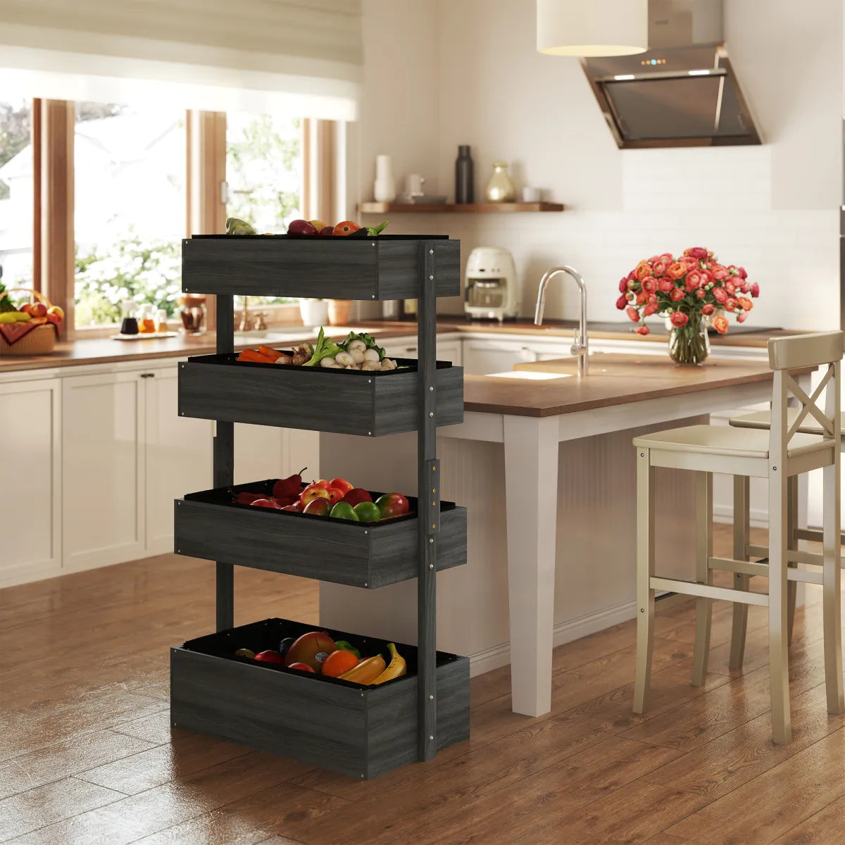 4-Tier Vertical Garden Planter, Gray