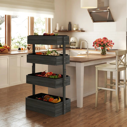 4-Tier Vertical Garden Planter, Gray