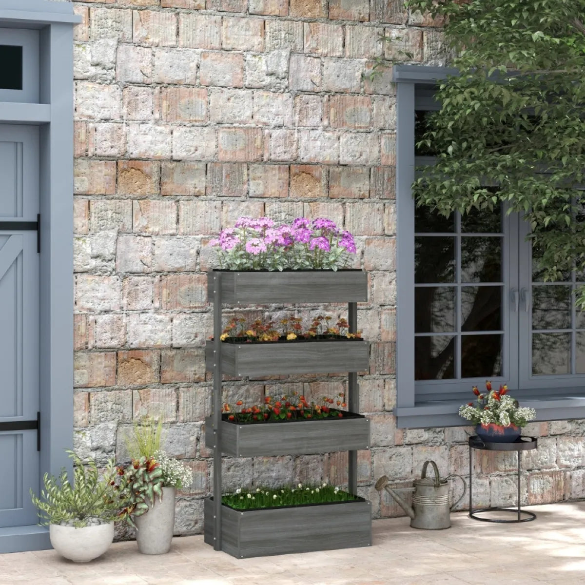 4-Tier Vertical Garden Planter, Gray