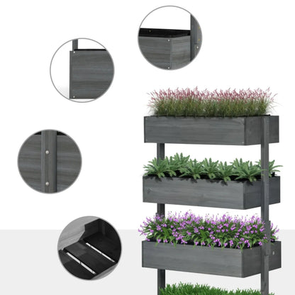 4-Tier Vertical Garden Planter, Gray