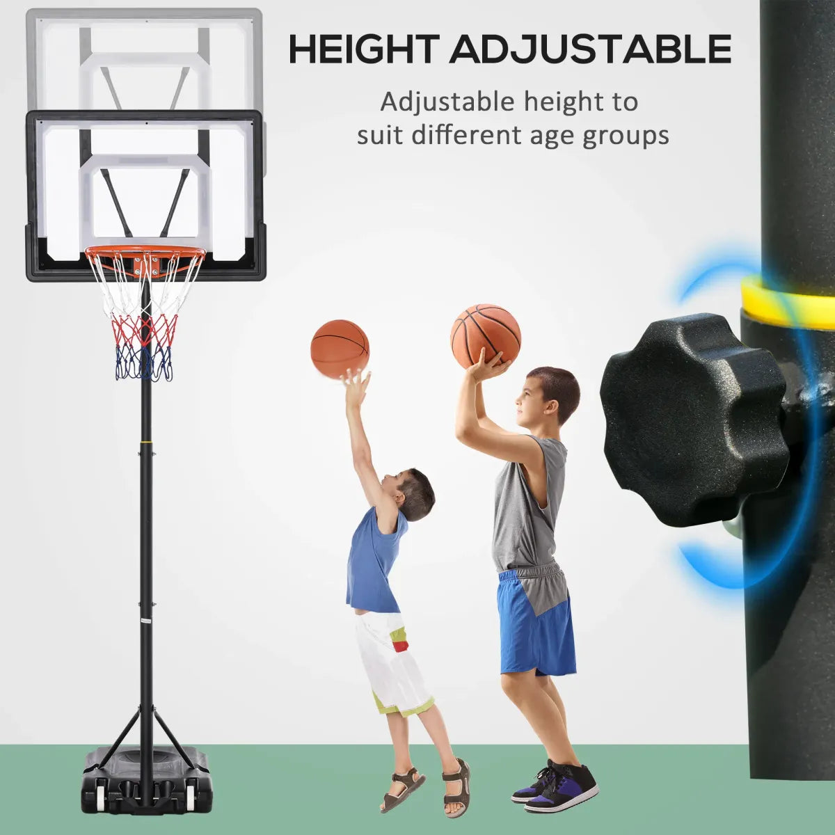 Kids Portable Basketball Hoop with Adjustable Height Stand