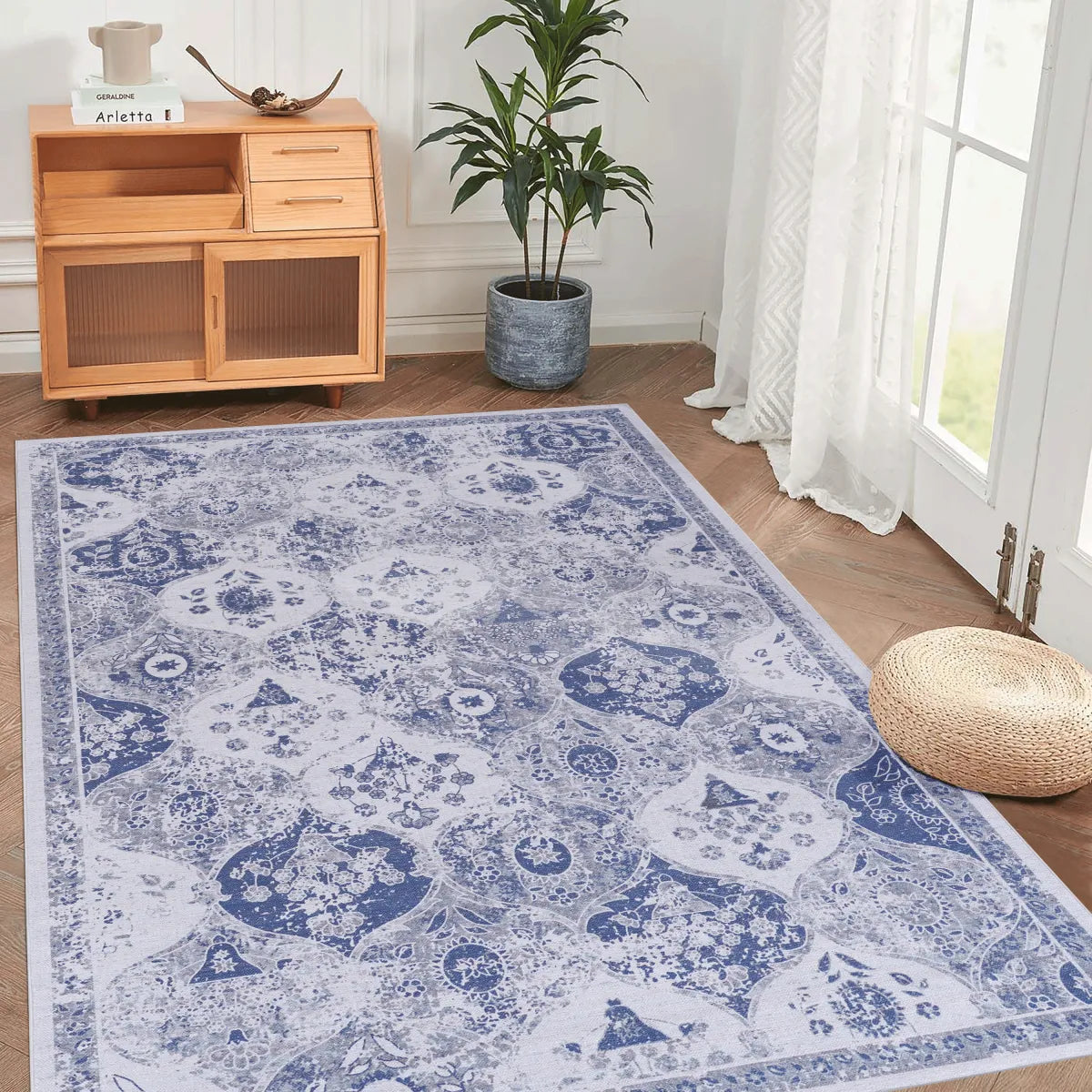 Washable Area Rug, Blue