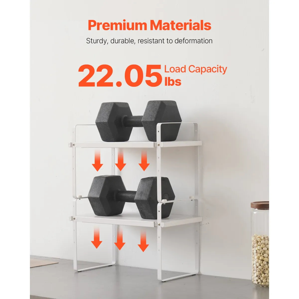 2-Tier Cabinet Organizer Shelf – Stackable Counter and Cabinet Storage Rack