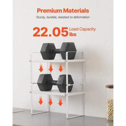2-Tier Cabinet Organizer Shelf – Stackable Counter and Cabinet Storage Rack
