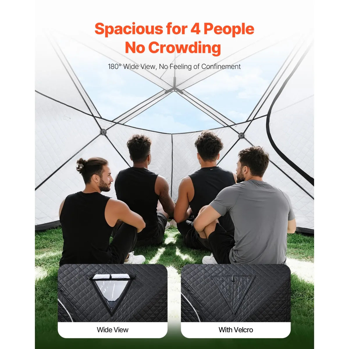 4-Person Outdoor Steam Sauna Tent – Portable Camping Sauna with Velcro Closure