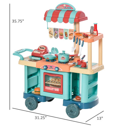 Kids Play Food Stand – Pretend Cashier Register Playset