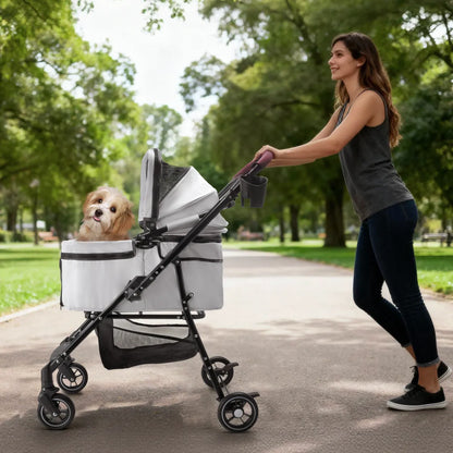 Foldable Pet Stroller for Small Dogs and Cats