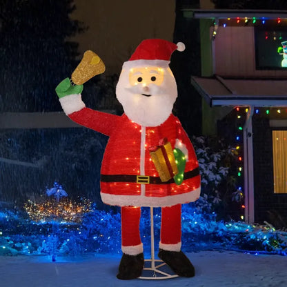 6 Ft Pre-Lit Santa Claus Holding Bell Christmas Yard Decoration