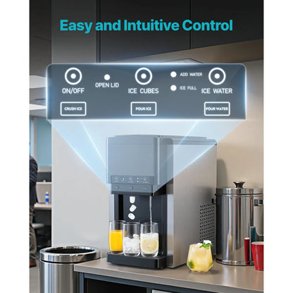 3-in-1 Countertop Water Dispenser with Ice Maker – 35 Lbs per Day