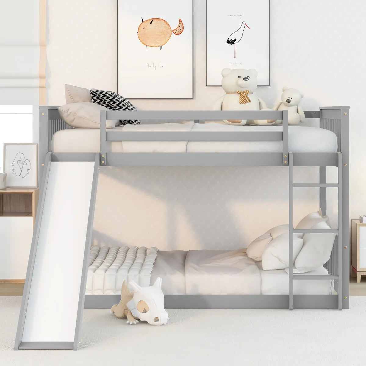 Full Over Full Bunk Bed with Slide – view 2