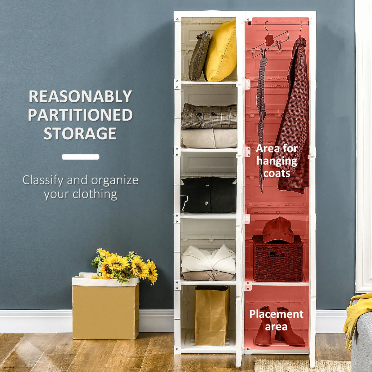 Portable Wardrobe Closet with Hanging Rod – view 4
