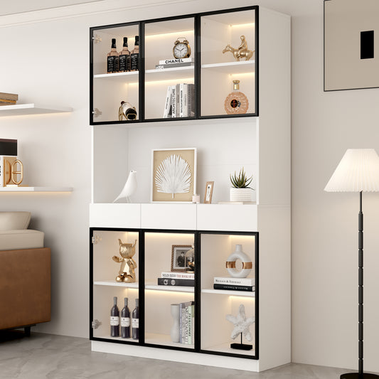 200cm glass display cabinet with LED lights