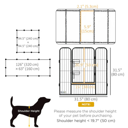 12-Panel Dog Pen with Gate – Heavy-Duty Puppy Playpen Fence