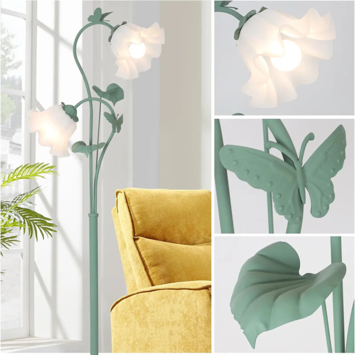 Floral Floor Lamp in living room