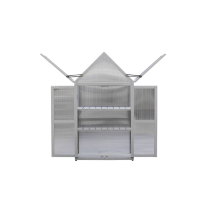 Adjustable-Shelf Mini Greenhouse Plant Stand – Metal & Wood, Patio & Garden Growing – view 5