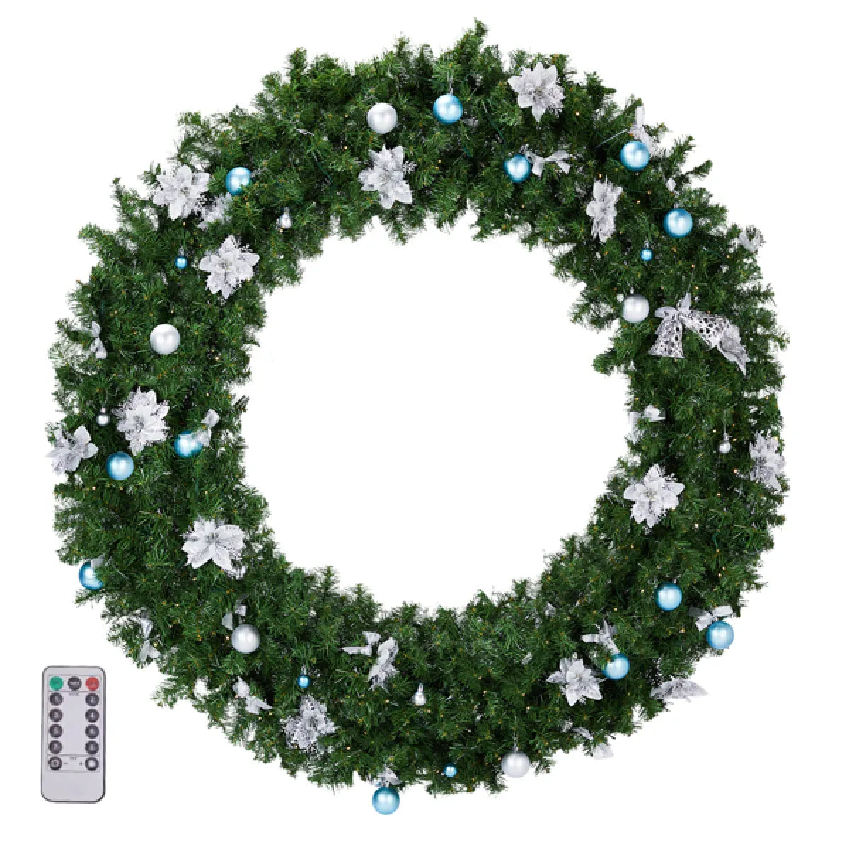 60 In Pre-Lit Artificial Christmas Wreath