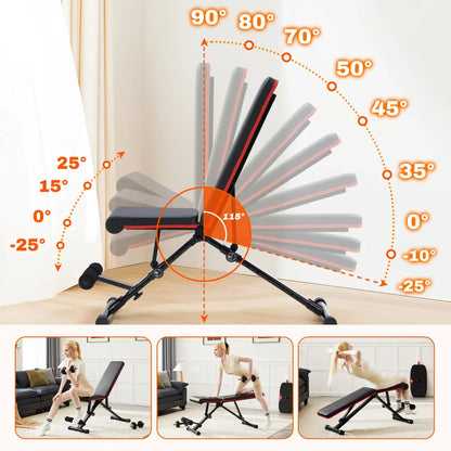Adjustable Folding Weight Bench for Home Gym Strength Training