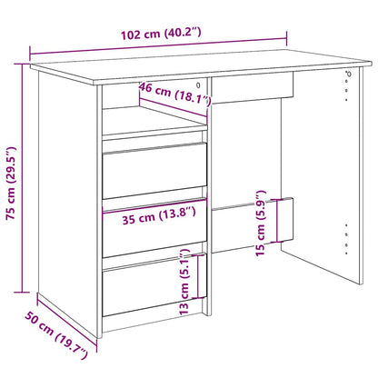 Engineered wood desk, 102cm