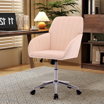 Velvet Swivel Office Chair, Khaki – alternate view 2