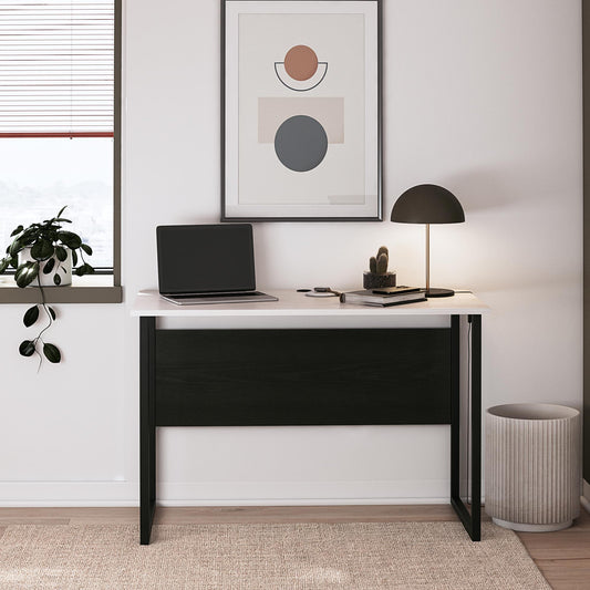 Sorina writing desk, white and light oak