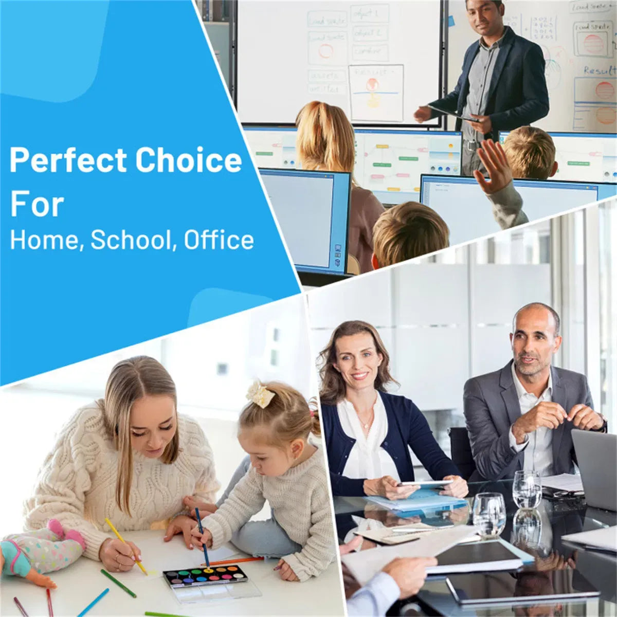 Mobile Magnetic Whiteboard on Wheels, Height Adjustable Double-Sided Reversible