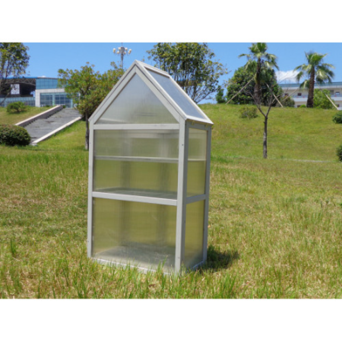 Adjustable-Shelf Mini Greenhouse Plant Stand – Metal & Wood, Patio & Garden Growing