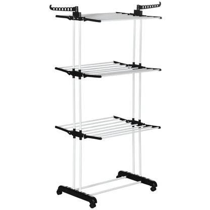 Foldable 4-Tier Steel Clothes Drying Rack – Indoor Laundry Stand
