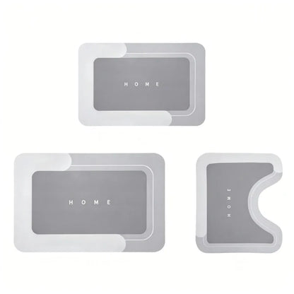 3-Piece Absorbent Bath Mat Set – Quick-Dry Non-Slip Bathroom Rugs