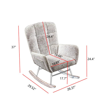 Cream Teddy Fleece Rocking Armchair – view 8